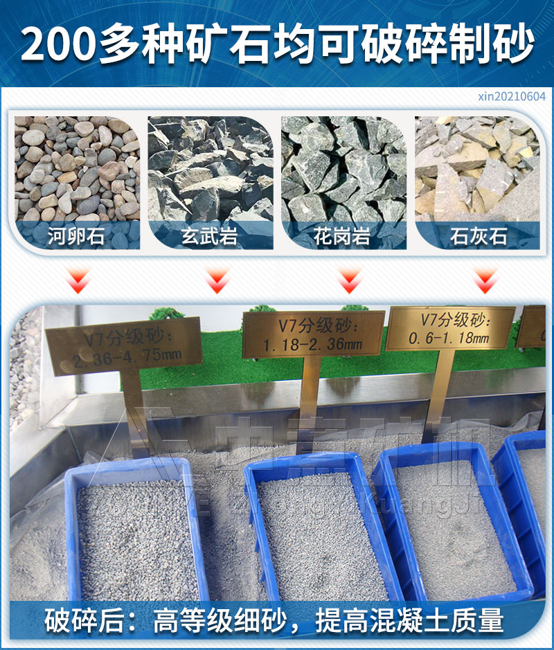 移动制砂机生产的高质量砂石