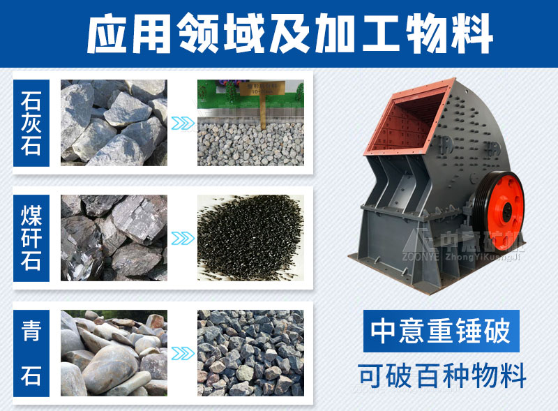 中意重锤破可处理物料
