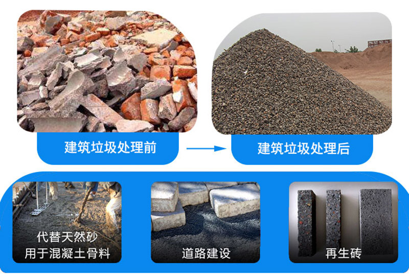 建筑垃圾处理前后